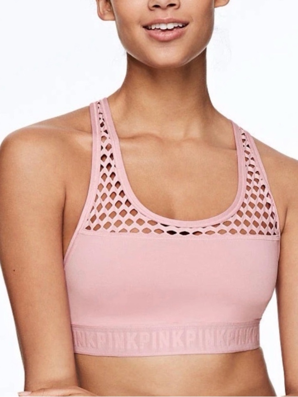 Victoria's Secret PINK Ultimate Unlined Mesh Back Sports Bra Sz S‎